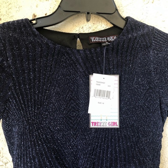 NEW Trixxi Glitet Knit Cap Sleeve Dress - Picture 4 of 4